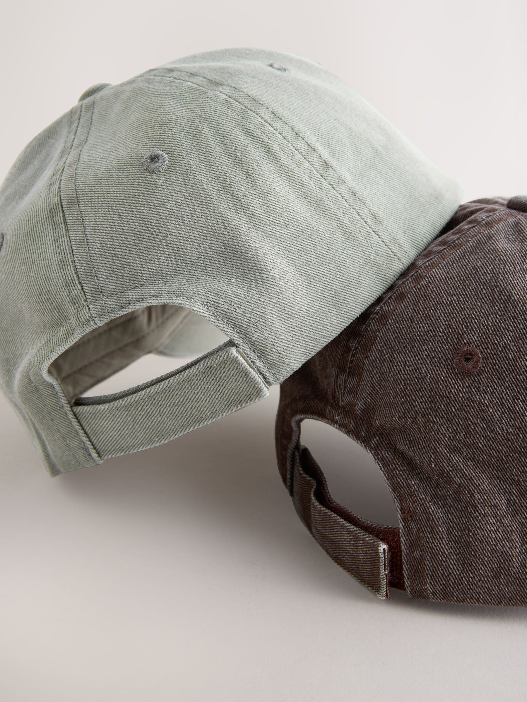 Stone Grey/Rust Brown Motorsports Washed Caps 2 Pack (3mths-10yrs) image 3