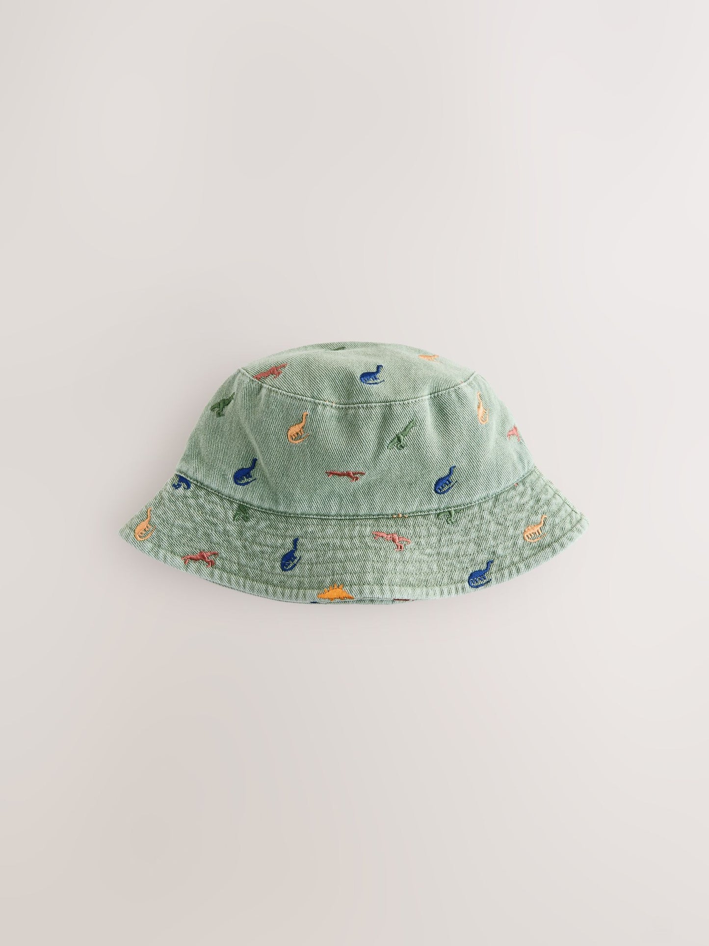 Khaki Green All-Over Embroidered Dinosaur Bucket Hat (3mths-10yrs) image 4