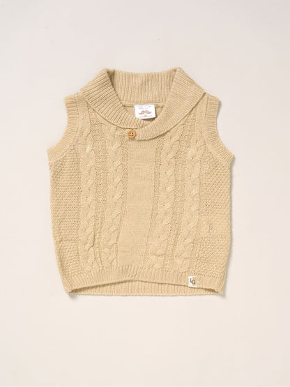 Little Gent Brown True Knit Vest Bodysuit Trousers And Bow Tie Set image 3