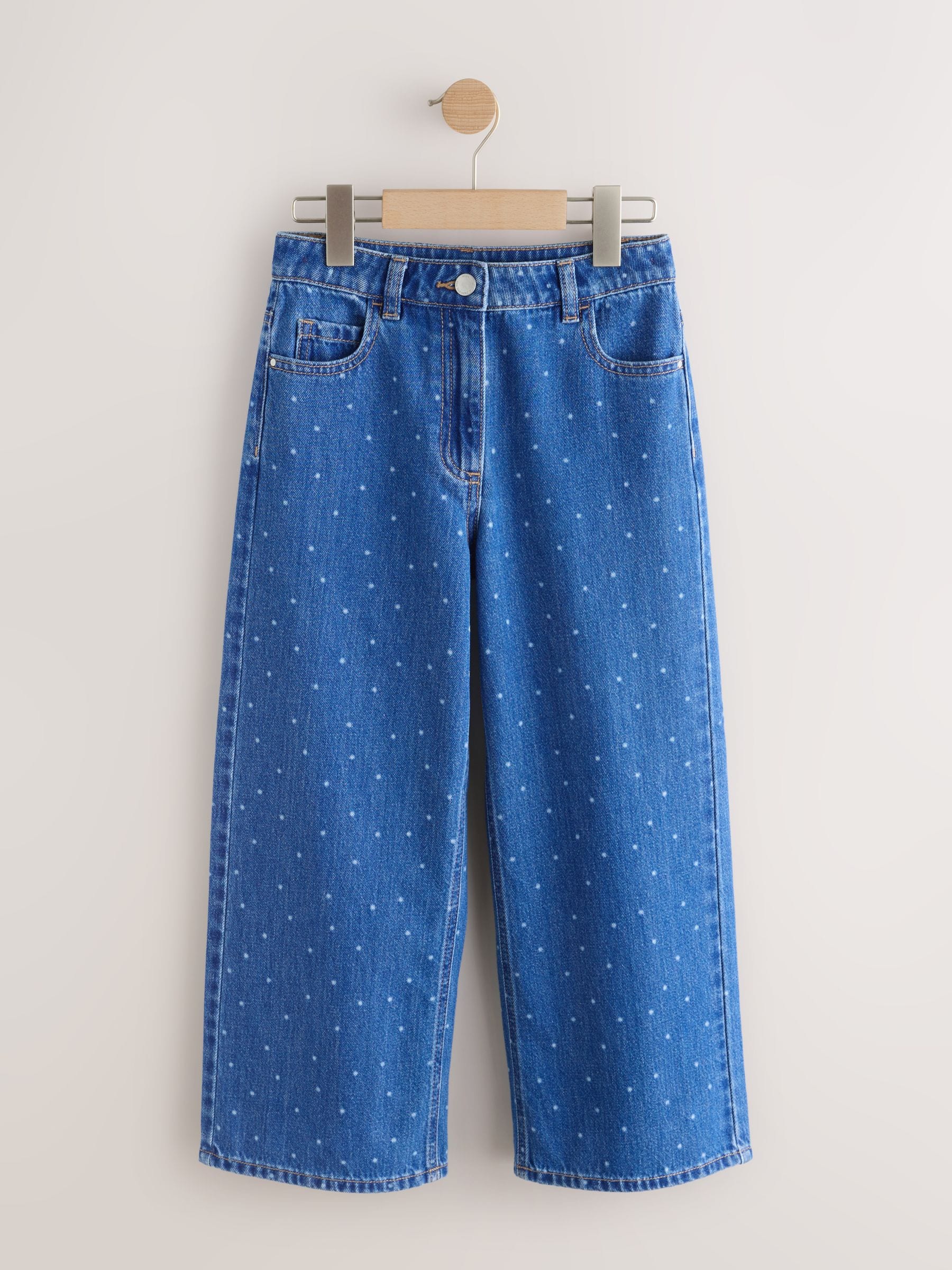 Dsiney Kidz - Mid Blue Spot Wide Leg Jeans (3-16yrs) image 5