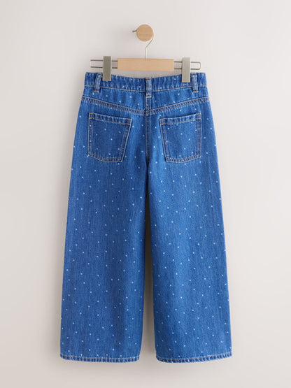 Dsiney Kidz - Mid Blue Spot Wide Leg Jeans (3-16yrs) image 6