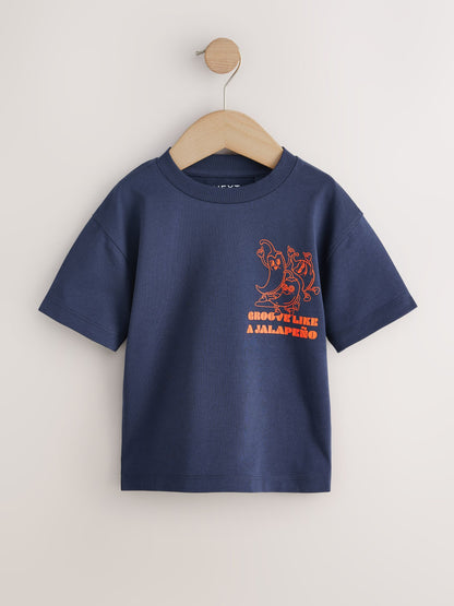 Orange Dancing Chillies Short Sleeve Back Print T-Shirt (3mths-7yrs) image 5