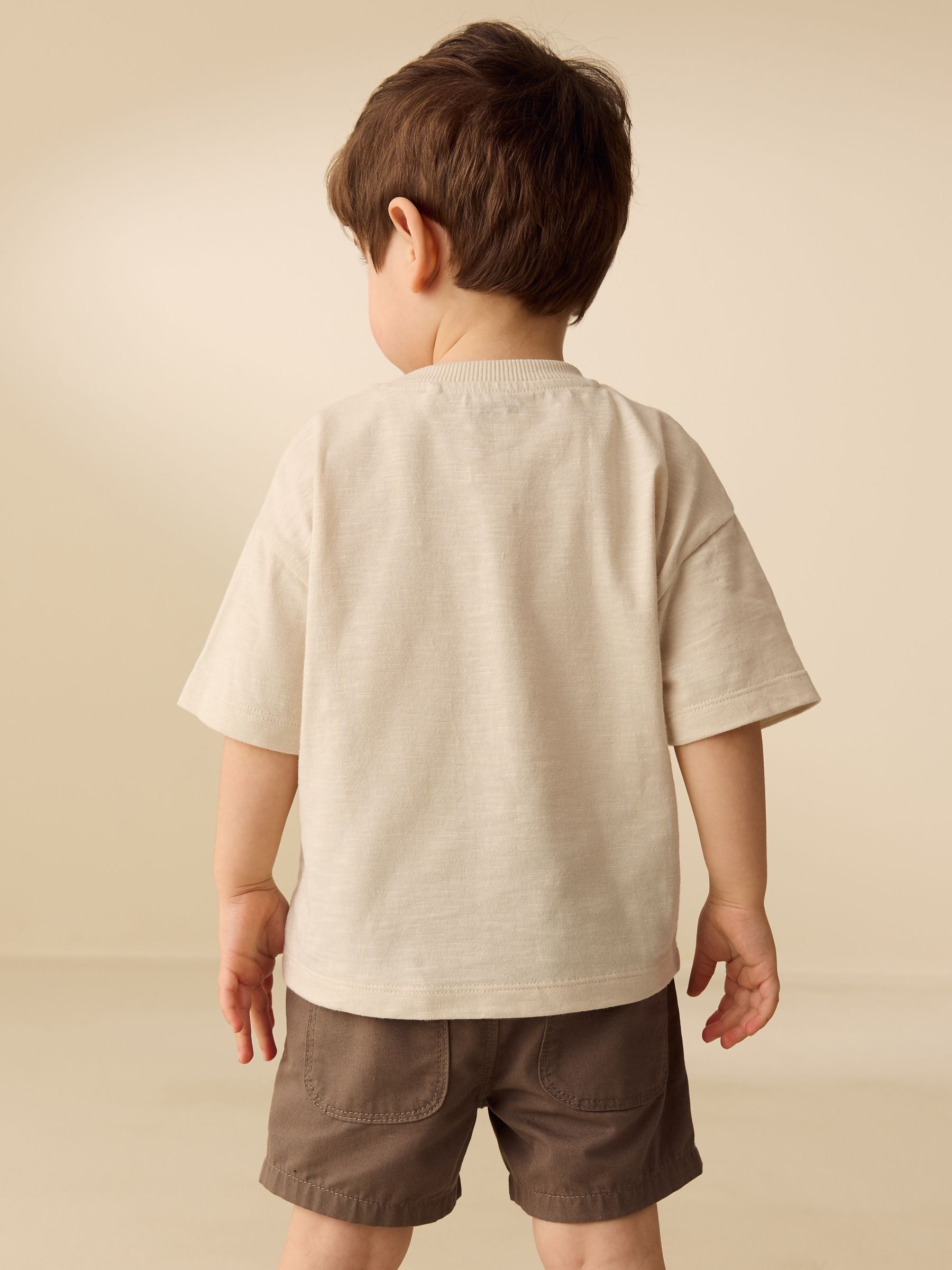 White Neutral Diggers Short Sleeve Appliqué T-Shirt (3mths-7yrs) image 3
