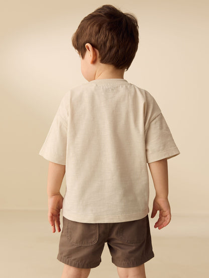 White Neutral Diggers Short Sleeve Appliqué T-Shirt (3mths-7yrs) image 3