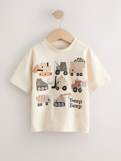 White Neutral Diggers Short Sleeve Appliqué T-Shirt (3mths-7yrs) image 5