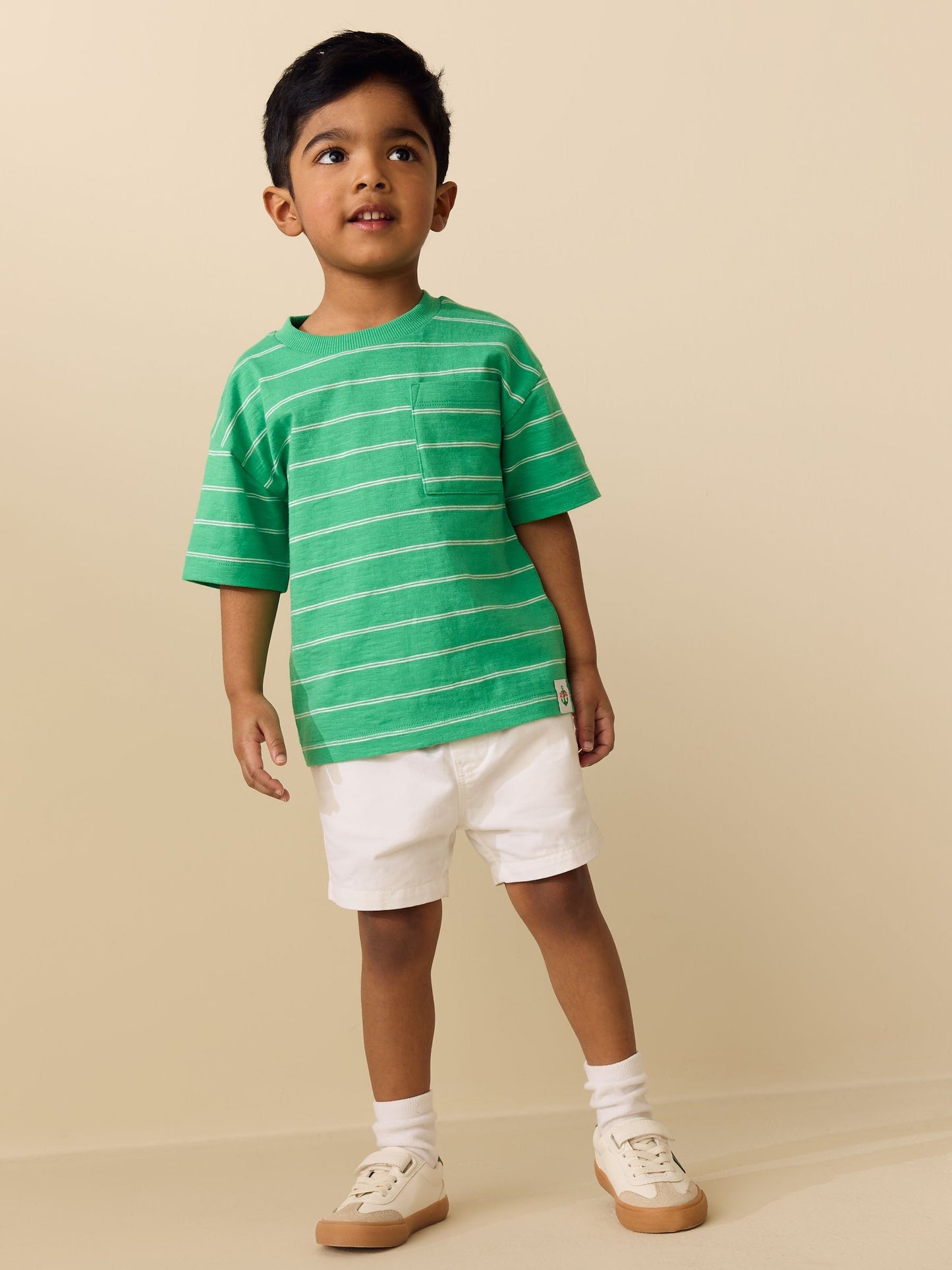Green Pocket Short Sleeve Stripe T-Shirt (3mths-7yrs) (3mths-7yrs) image 2