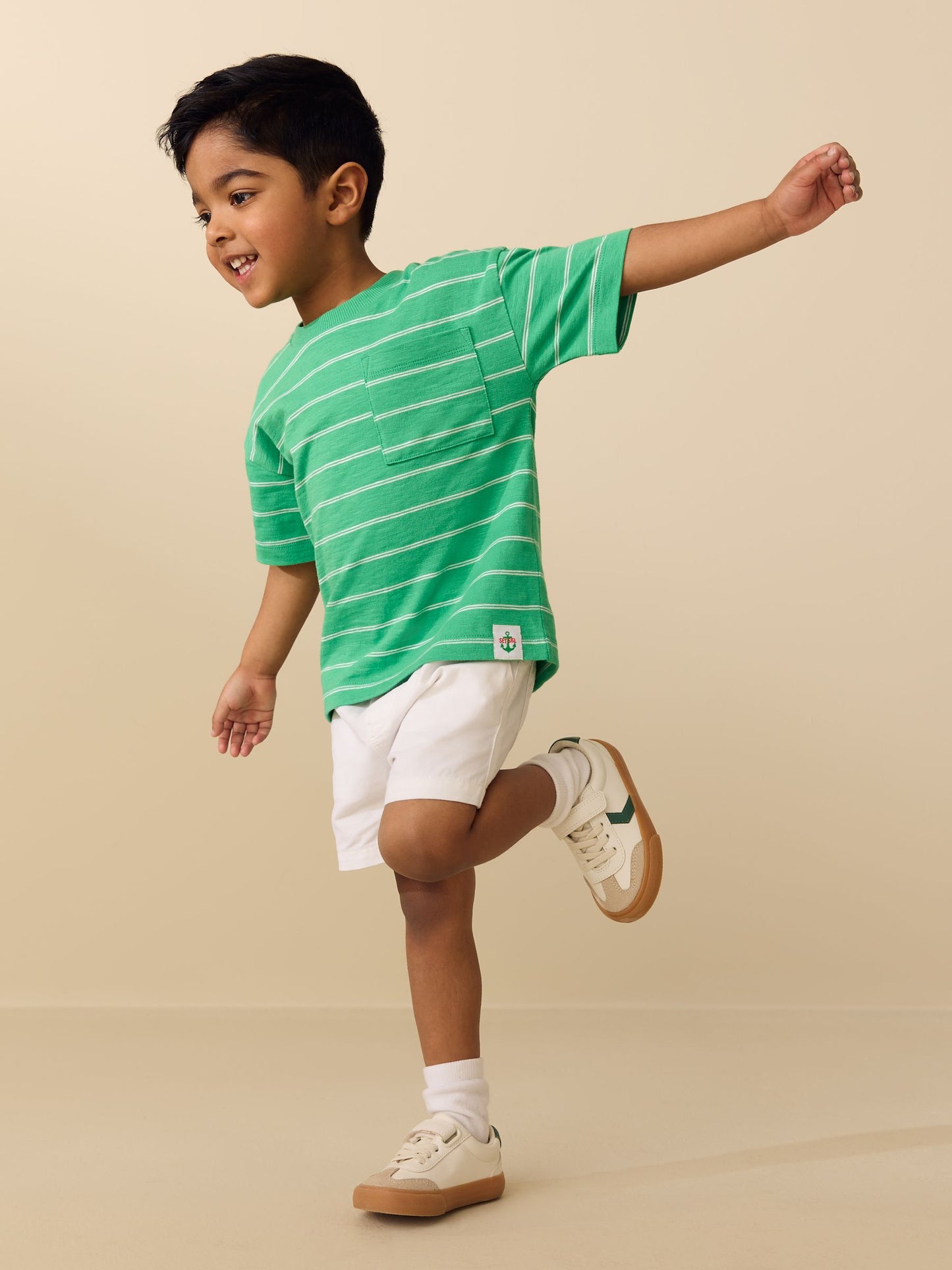 Green Pocket Short Sleeve Stripe T-Shirt (3mths-7yrs) (3mths-7yrs) image 4