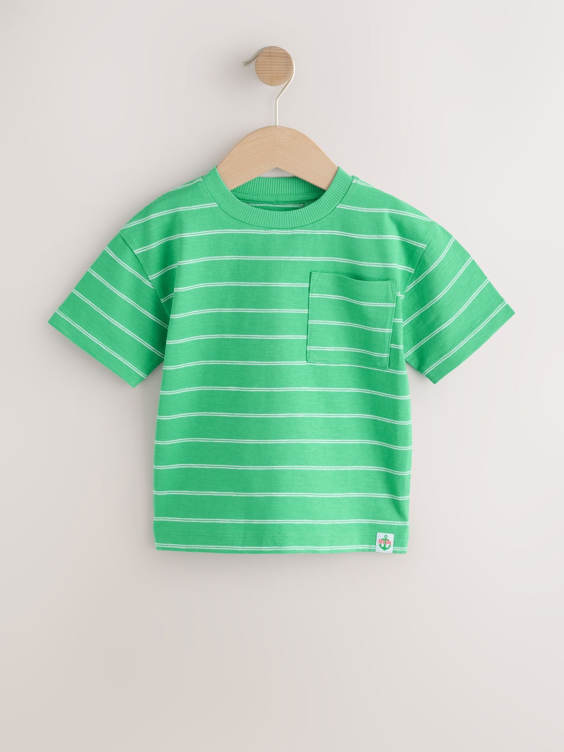 Green Pocket Short Sleeve Stripe T-Shirt (3mths-7yrs) (3mths-7yrs) image 5