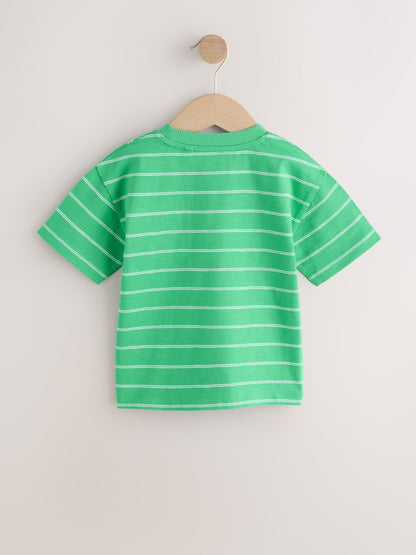 Green Pocket Short Sleeve Stripe T-Shirt (3mths-7yrs) (3mths-7yrs) image 6