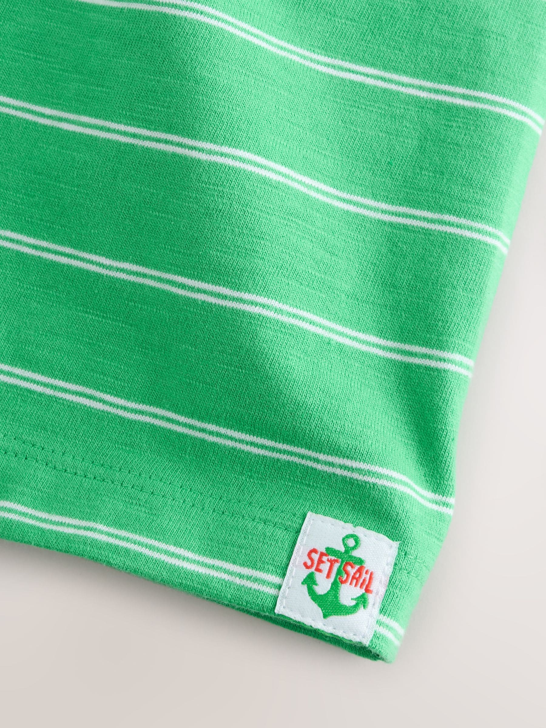 Green Pocket Short Sleeve Stripe T-Shirt (3mths-7yrs) (3mths-7yrs) image 8