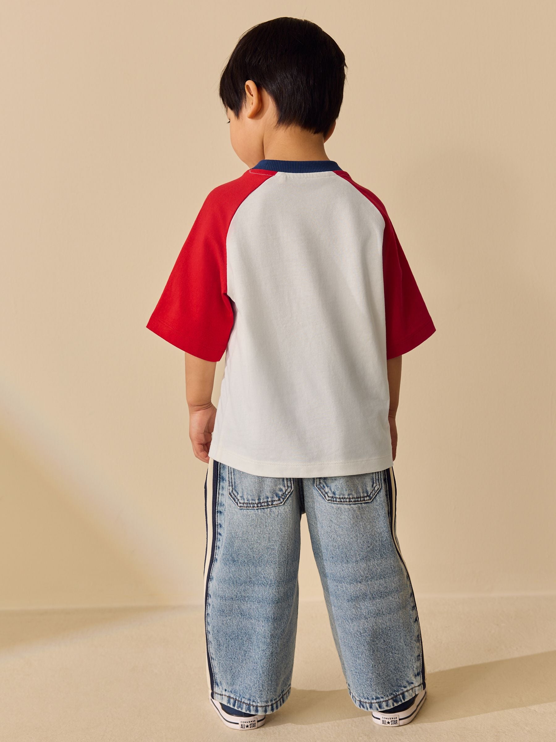 White/Burgundy Raglan Varsity Tiger Short Sleeve Graphic T-Shirt (3mths-7yrs) image 3