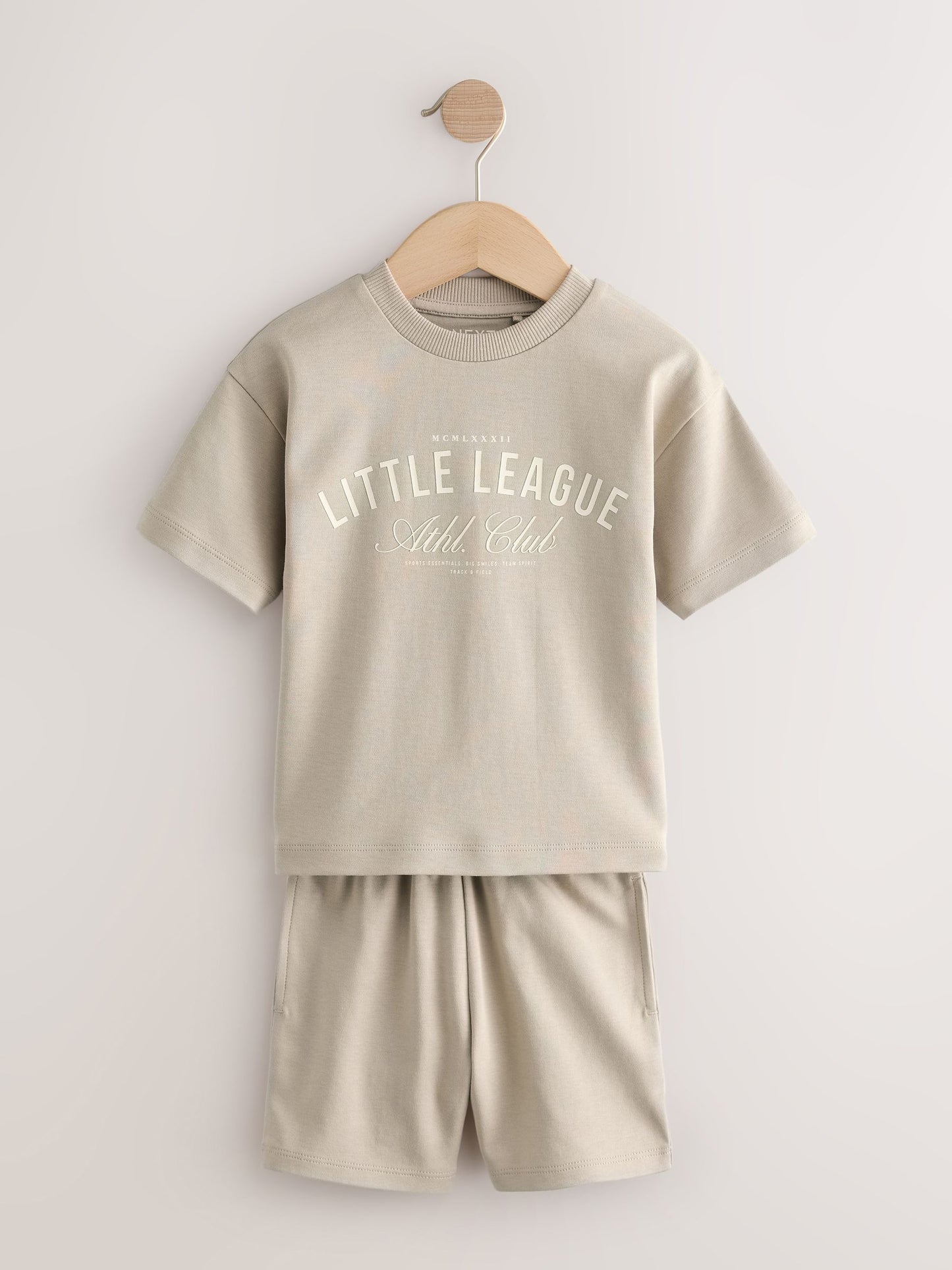 Black/Cream Slogan Backprint Short Sleeve T-Shirt and Shorts Set 2 Pack (3mths-7yrs) image 6