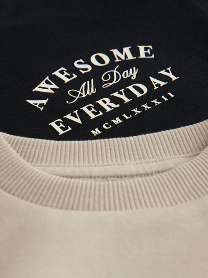 Black/Cream Slogan Backprint Short Sleeve T-Shirt and Shorts Set 2 Pack (3mths-7yrs) image 7