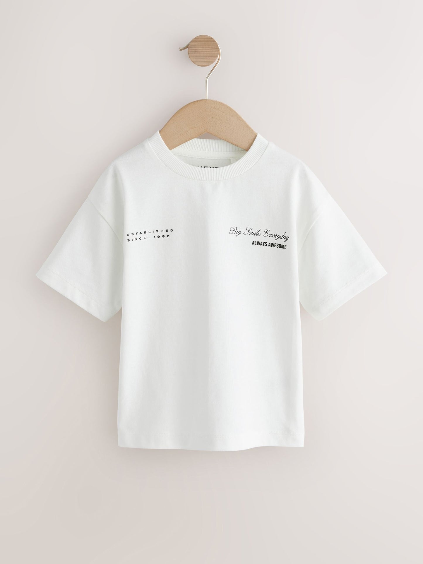 Grey/Brown/Blue/White Slogan Short Sleeve Graphic T-Shirts 4 Pack (3mths-7yrs) image 3