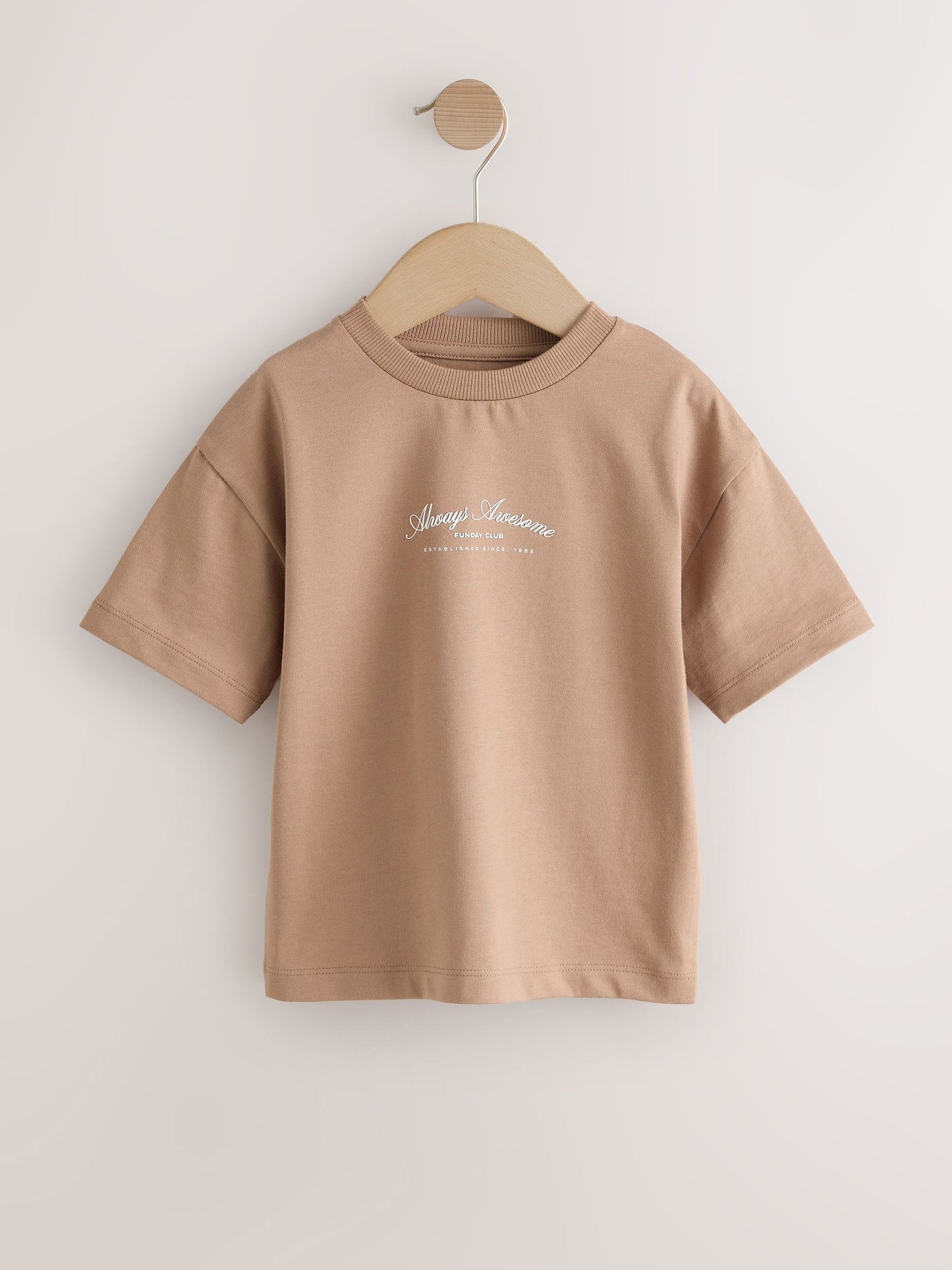 Grey/Brown/Blue/White Slogan Short Sleeve Graphic T-Shirts 4 Pack (3mths-7yrs) image 5