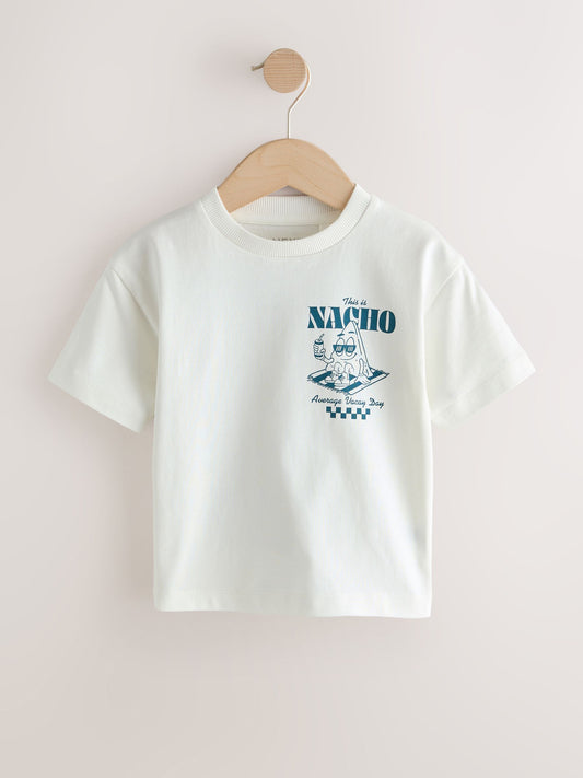 Blue Food Stripe Short Sleeve Graphic T-Shirts 3 Pack (3mths-7yrs) image 2