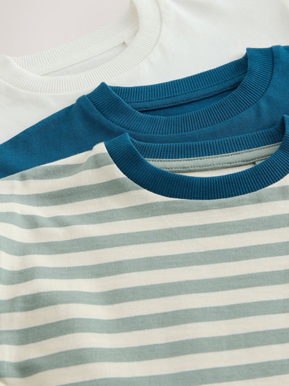 Blue Food Stripe Short Sleeve Graphic T-Shirts 3 Pack (3mths-7yrs) image 7
