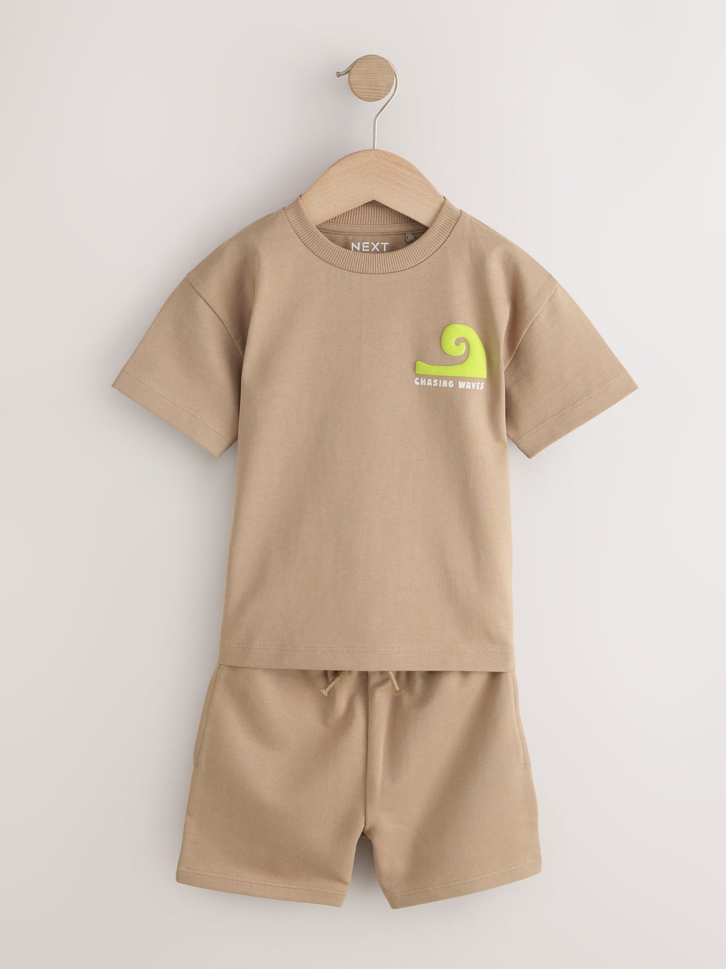 Black/Tan Waves Short Sleeve T-Shirt and Shorts Set 2 Pack (3mths-7yrs) image 7
