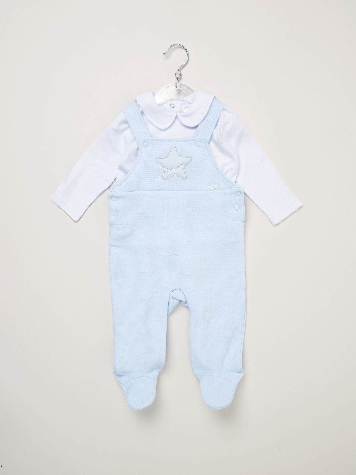 Rock-A-Bye Baby Boutique Blue Quilted Dungarees And T-Shirt Set image 2