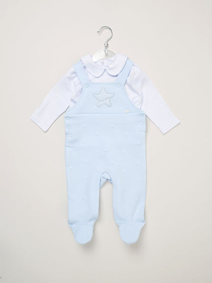 Rock-A-Bye Baby Boutique Blue Quilted Dungarees And T-Shirt Set image 2