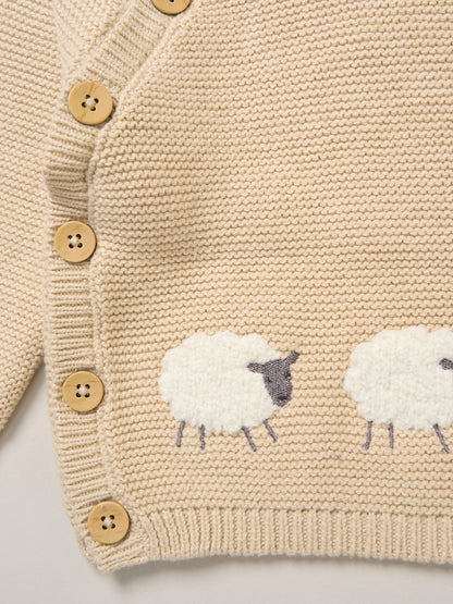 Rock-A-Bye Baby Boutique Brown True Knit Elephant Cardigan And Footed Trousers Outfit Set image 4