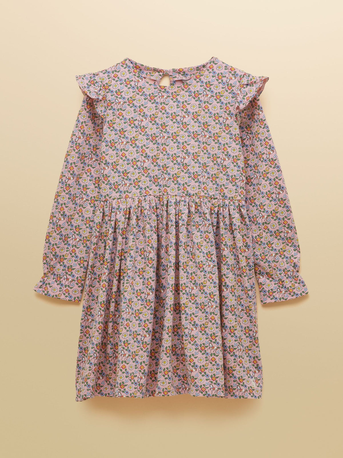 Joules Pink Girls' Horse Ditsy Long Sleeve Jersey Dress - image 1