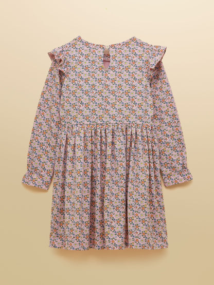 Joules Pink Girls' Horse Ditsy Long Sleeve Jersey Dress - image 2