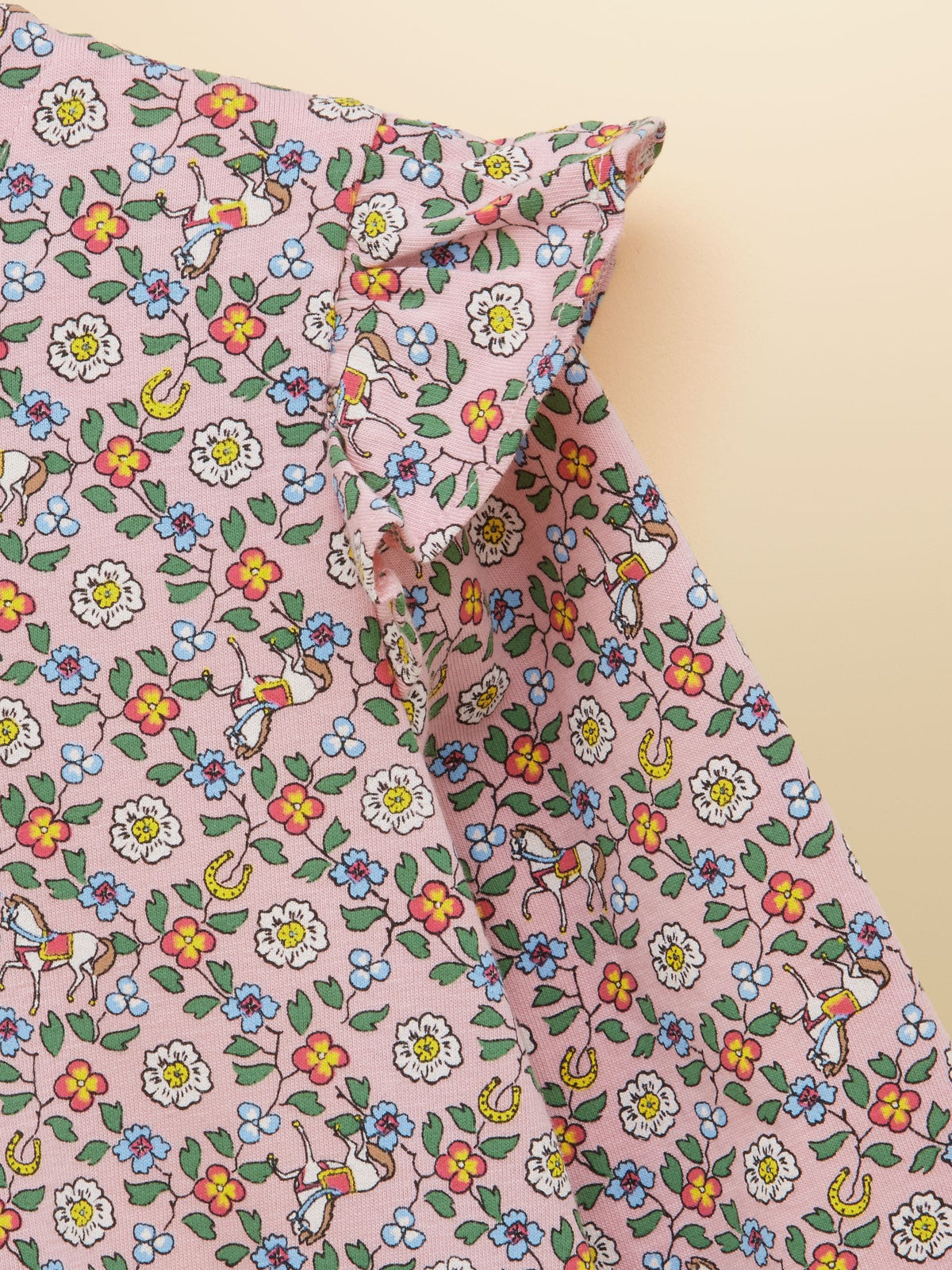 Joules Pink Girls' Horse Ditsy Long Sleeve Jersey Dress - image 3