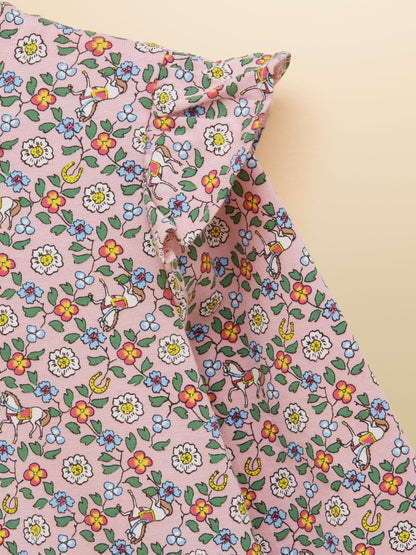 Joules Pink Girls' Horse Ditsy Long Sleeve Jersey Dress - image 3