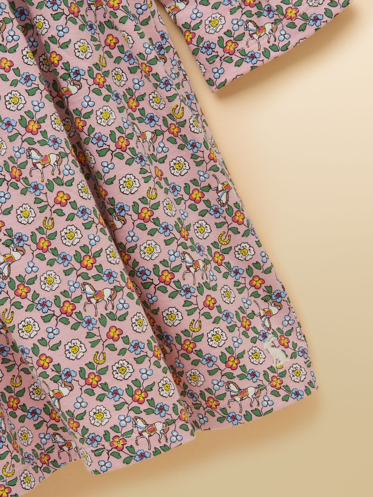 Joules Pink Girls' Horse Ditsy Long Sleeve Jersey Dress - image 4