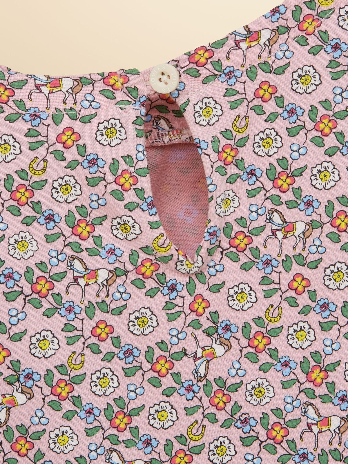 Joules Pink Girls' Horse Ditsy Long Sleeve Jersey Dress - image 5