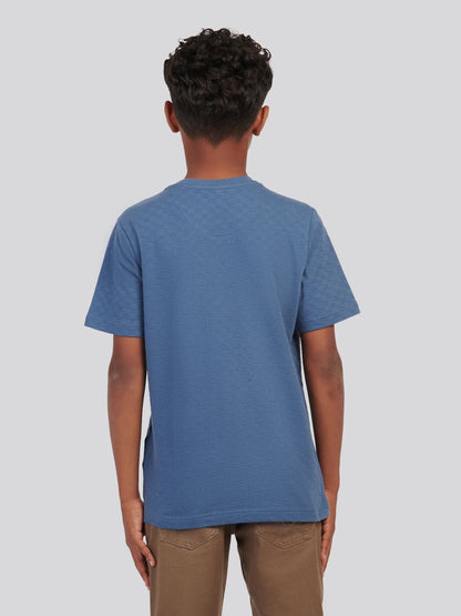U.S. Polo Assn Blue Boys Check Texture T-Shirt image 4