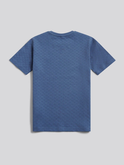 U.S. Polo Assn Blue Boys Check Texture T-Shirt image 6