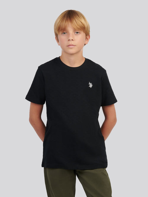 U.S. Polo Assn Black Boys Check Texture T-Shirt image 1