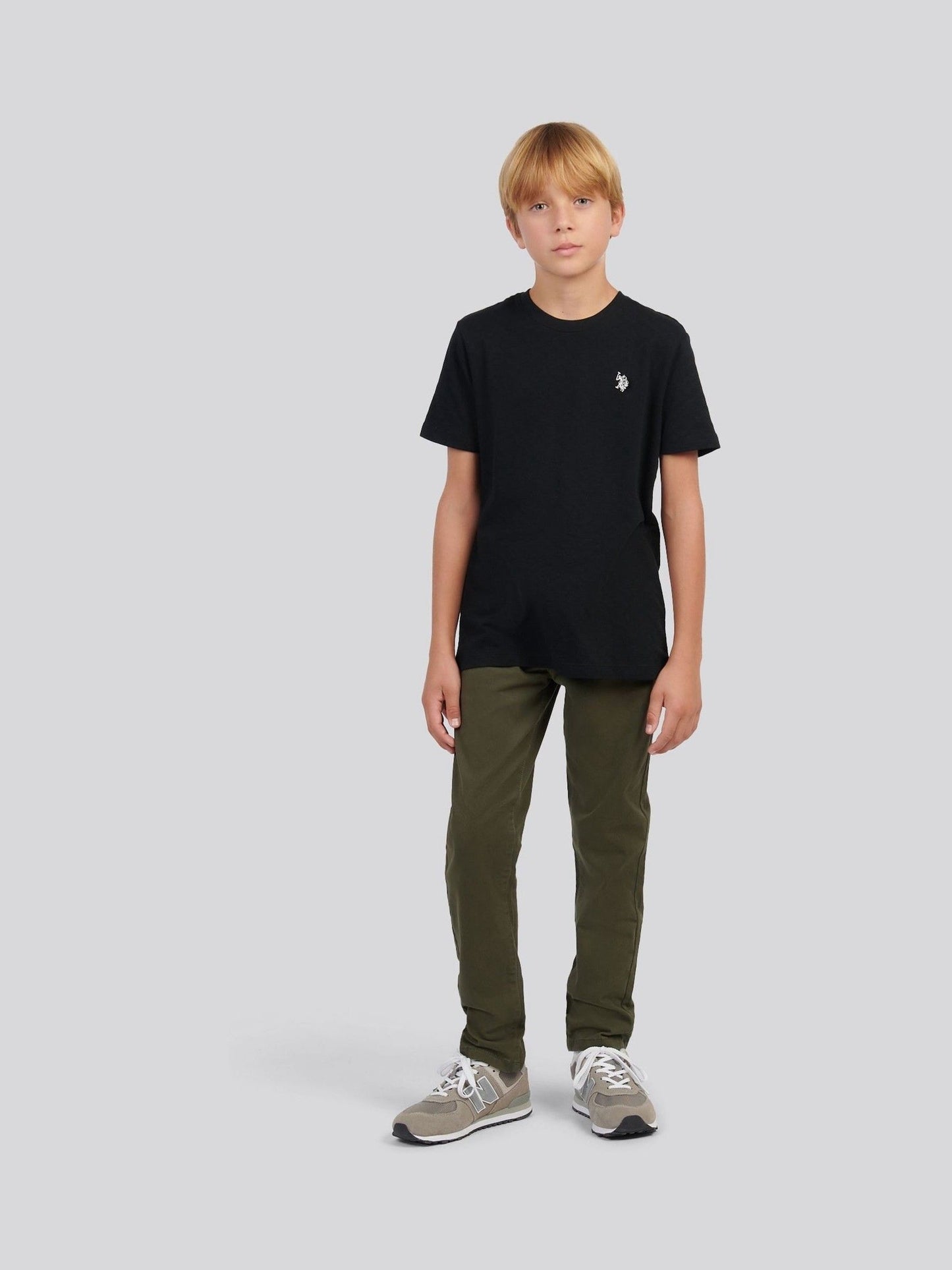 U.S. Polo Assn Black Boys Check Texture T-Shirt image 3