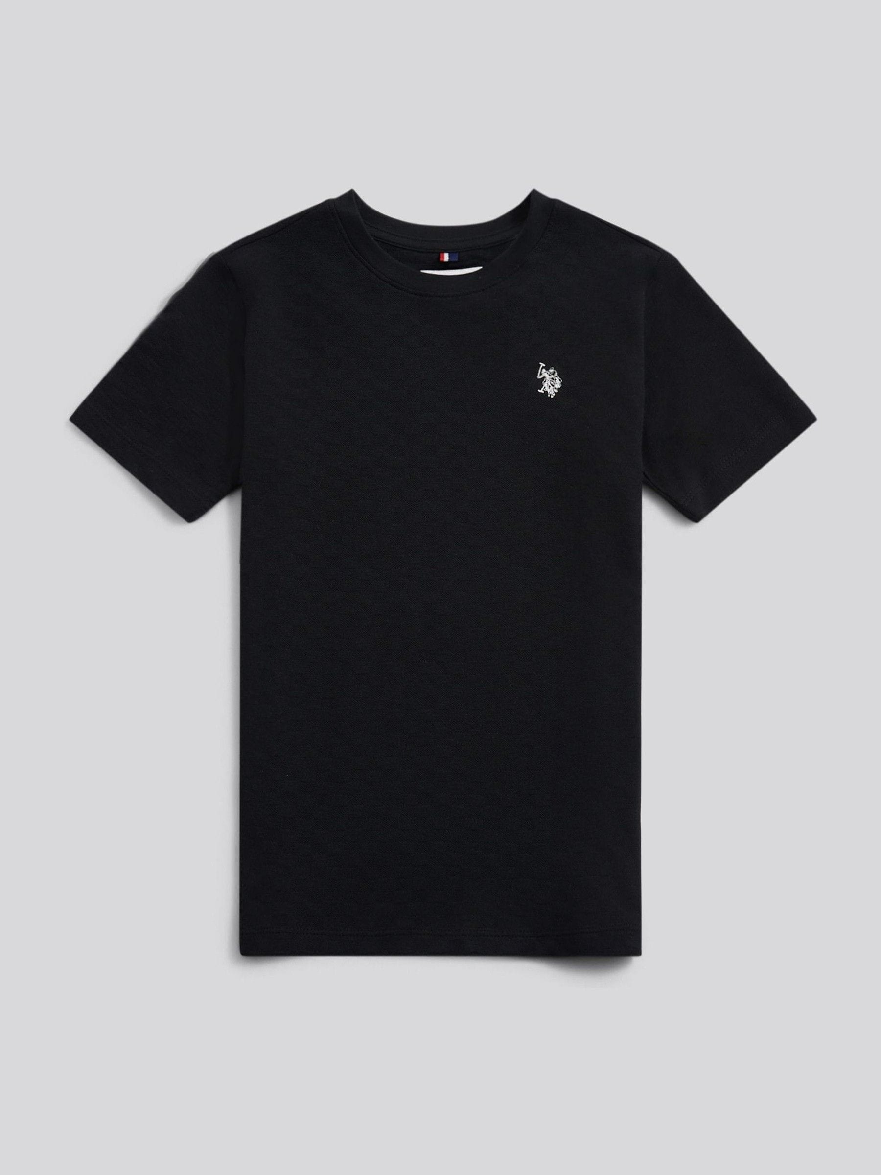 U.S. Polo Assn Black Boys Check Texture T-Shirt image 5