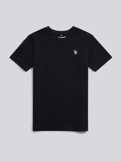 U.S. Polo Assn Black Boys Check Texture T-Shirt image 5