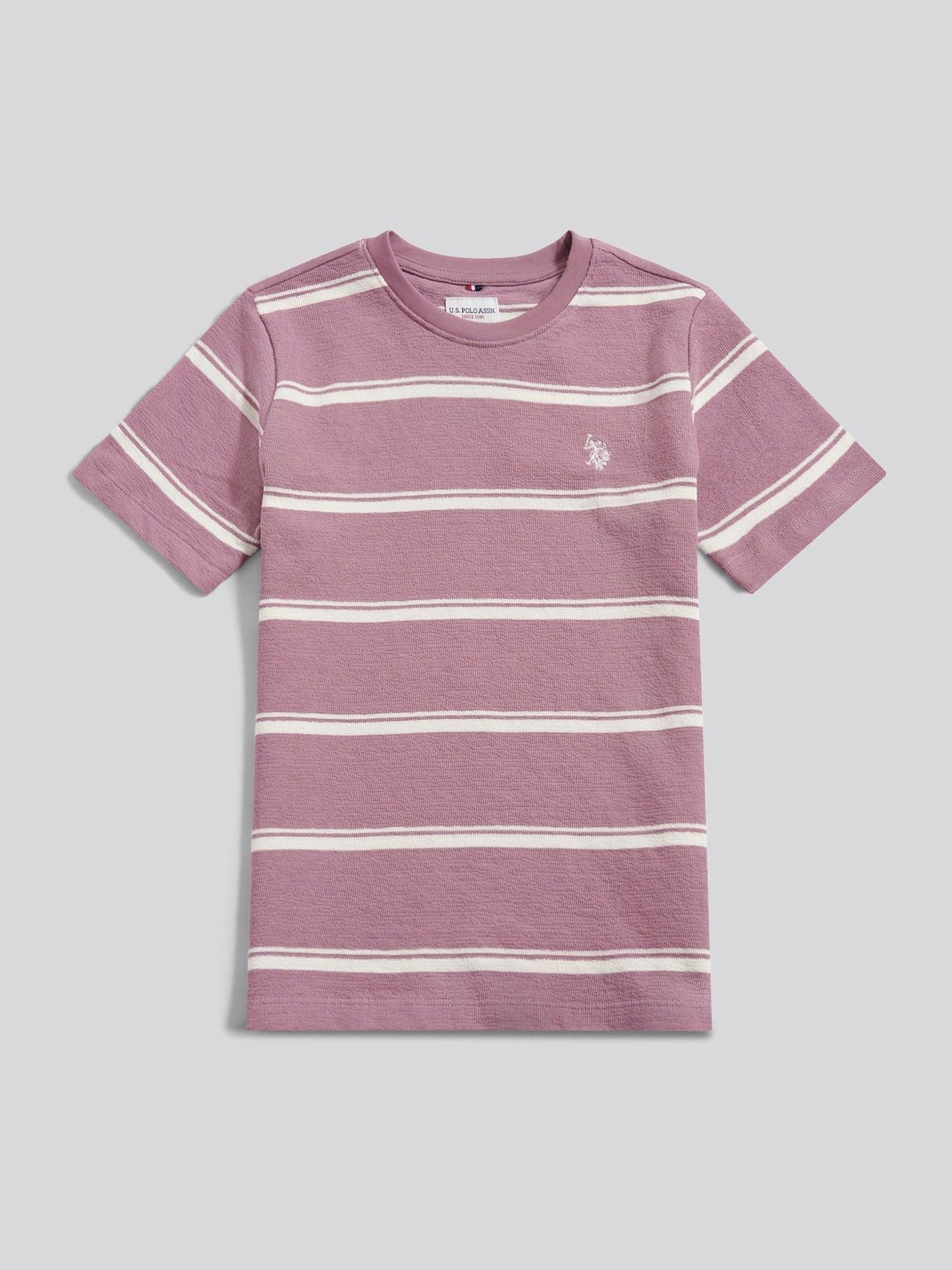 U.S. Polo Assn Purple Boys Terry Stripe T-Shirt image 5