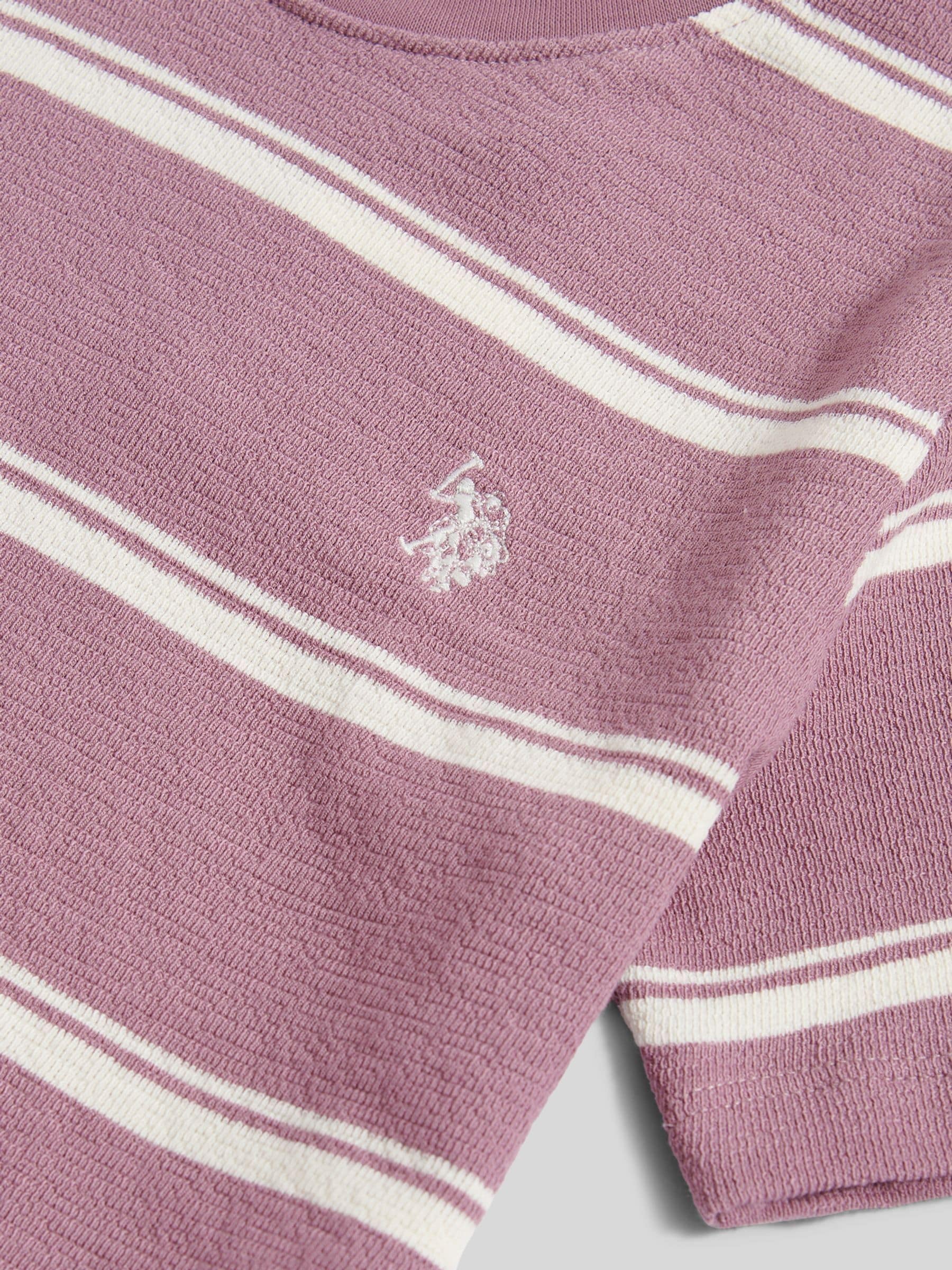 U.S. Polo Assn Purple Boys Terry Stripe T-Shirt image 7