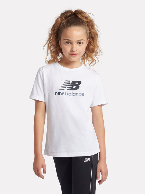 New Balance White Stacked Logo T-Shirt image 1