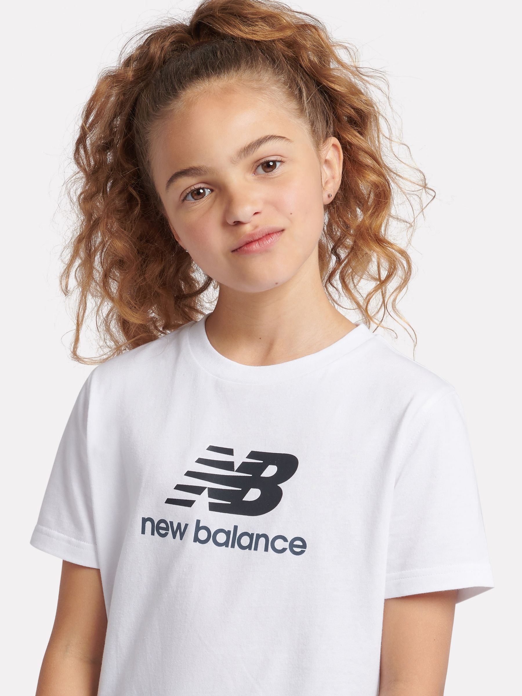 New Balance White Stacked Logo T-Shirt image 4