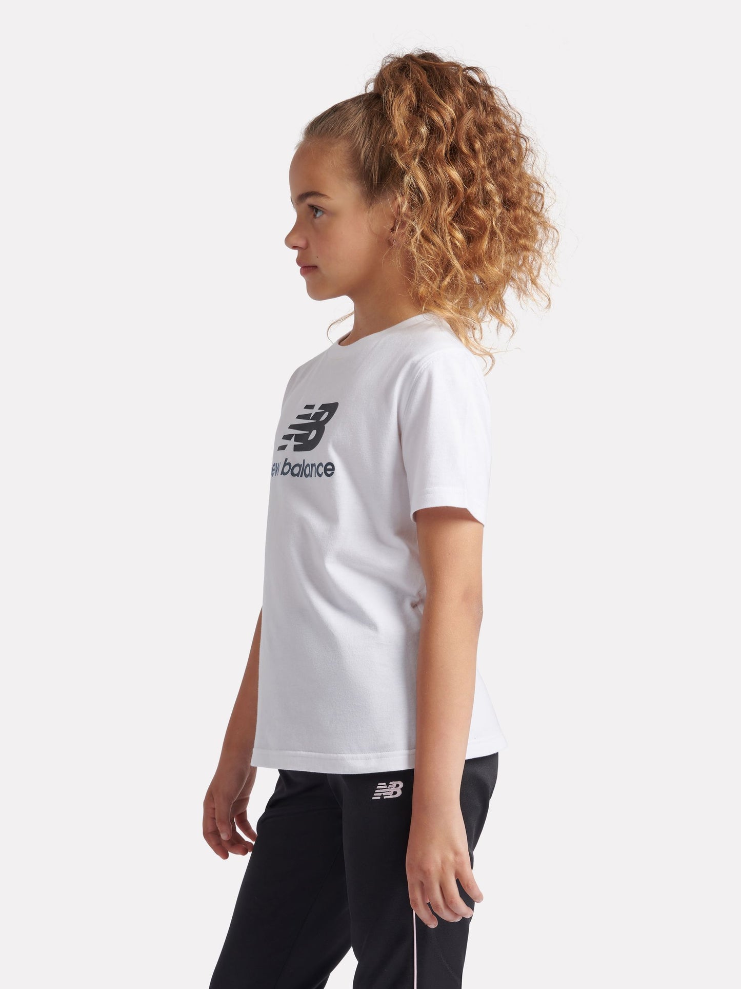 New Balance White Stacked Logo T-Shirt image 5