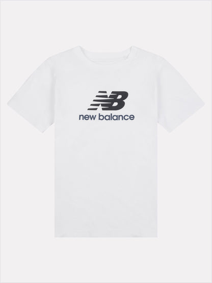 New Balance White Stacked Logo T-Shirt image 6
