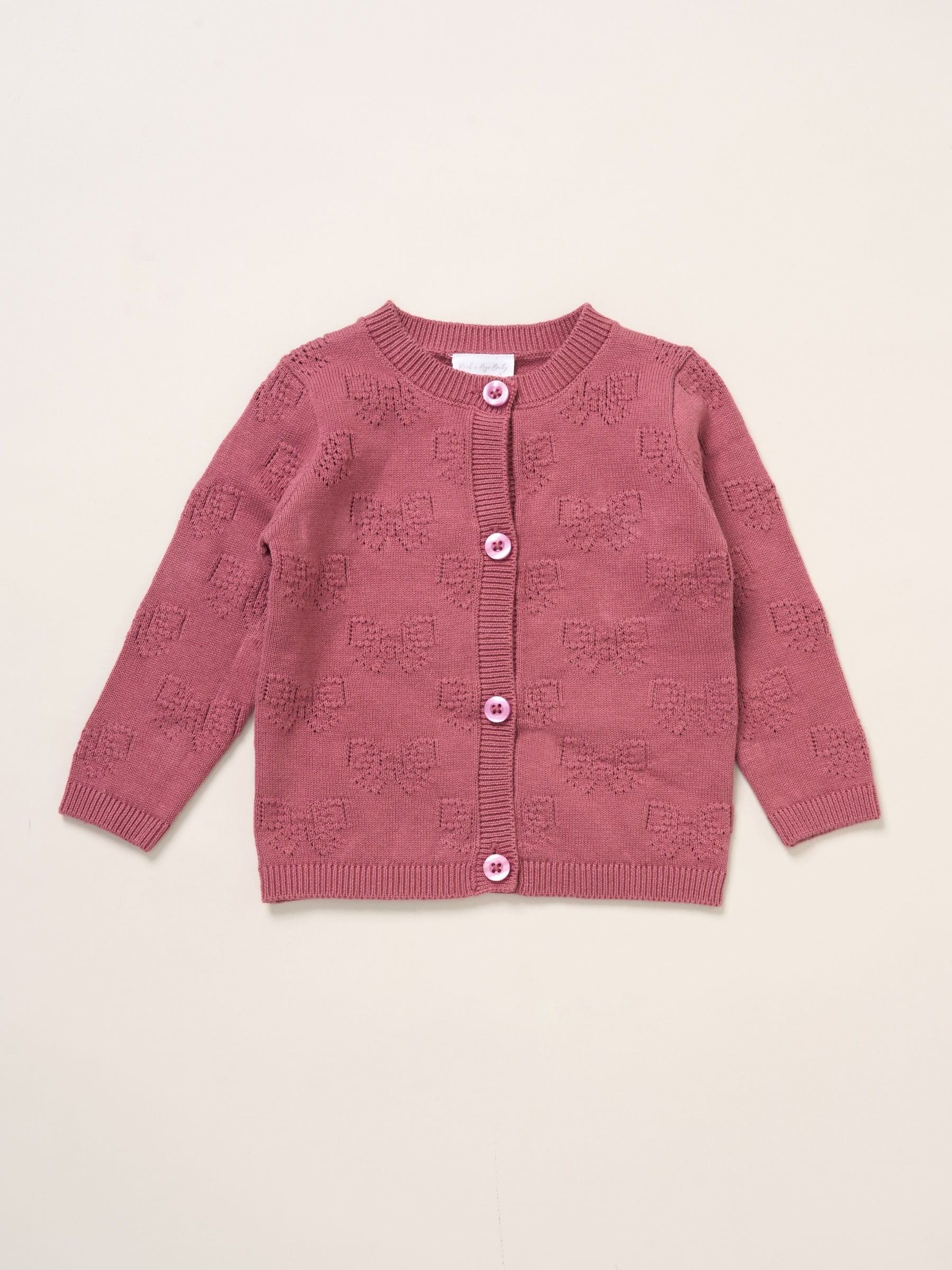 Rock-A-Bye Baby Boutique Pink Baby Knit Cardigan And Leggings Set image 3