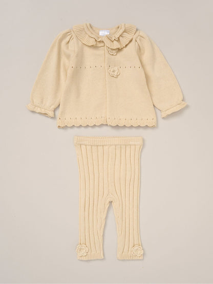 Rock-A-Bye Baby Boutique White Baby Knit Cardigan And Leggings Set image 1