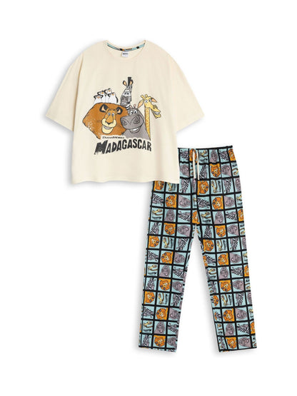 Vanilla Underground Brown Madagascar Cotton Short Sleeve Long Leg Pyjamas Set - image 1