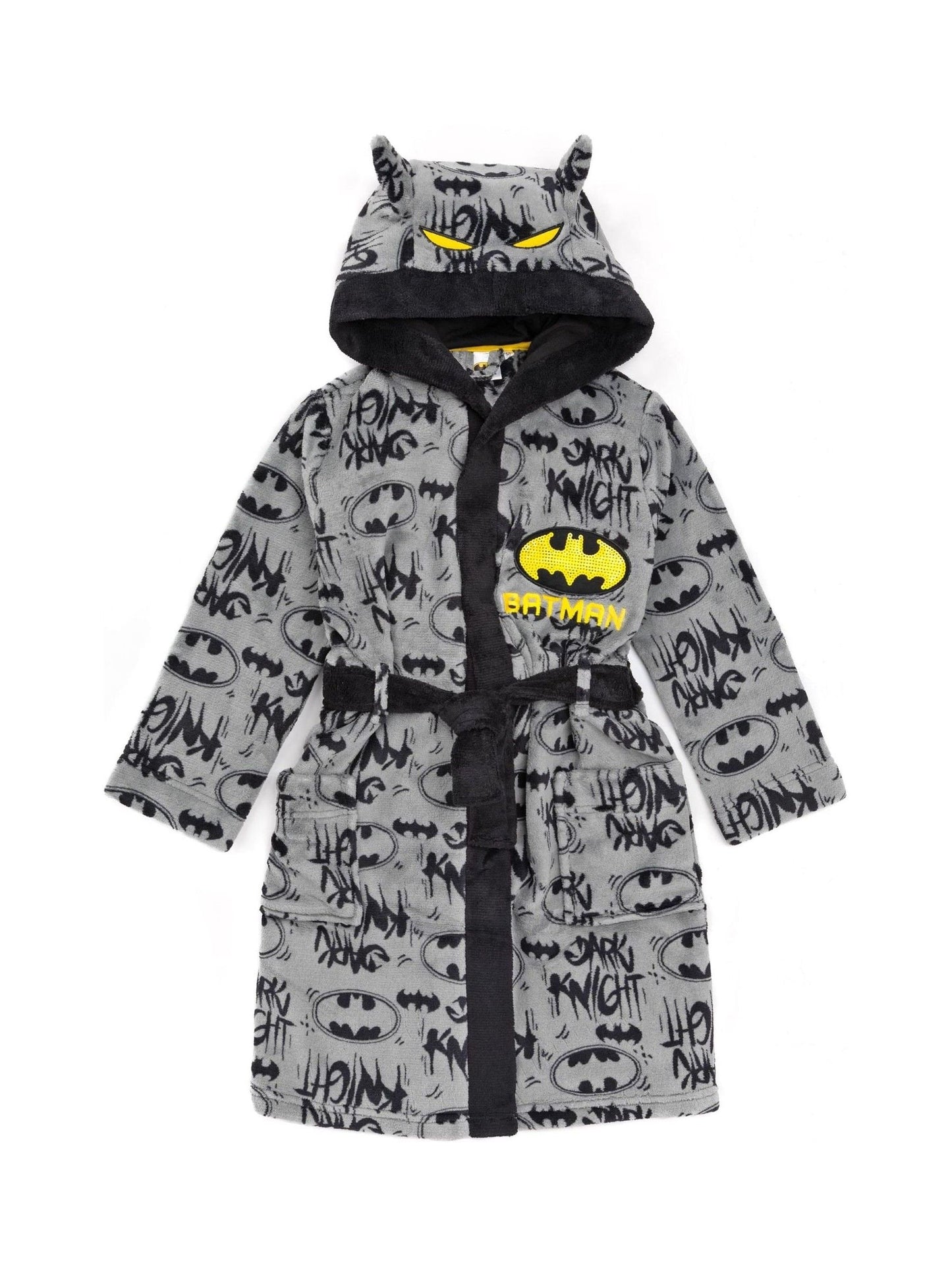 Dsiney Kidz - Vanilla Underground Grey DC Comics Batman All-Over Print Hooded Bathrobe image 1