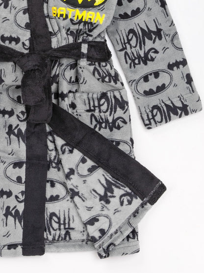 Dsiney Kidz - Vanilla Underground Grey DC Comics Batman All-Over Print Hooded Bathrobe image 2