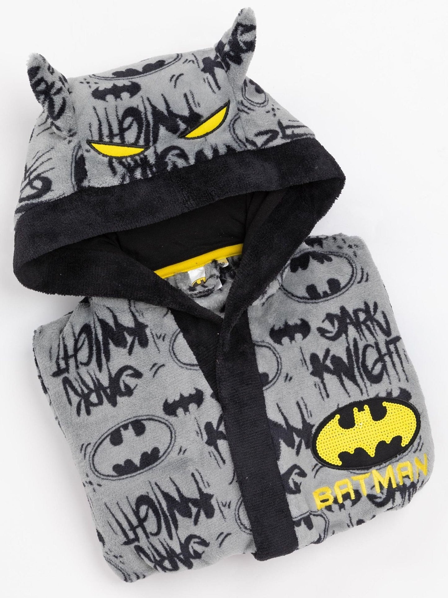 Dsiney Kidz - Vanilla Underground Grey DC Comics Batman All-Over Print Hooded Bathrobe image 4