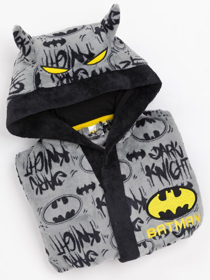 Dsiney Kidz - Vanilla Underground Grey DC Comics Batman All-Over Print Hooded Bathrobe image 4